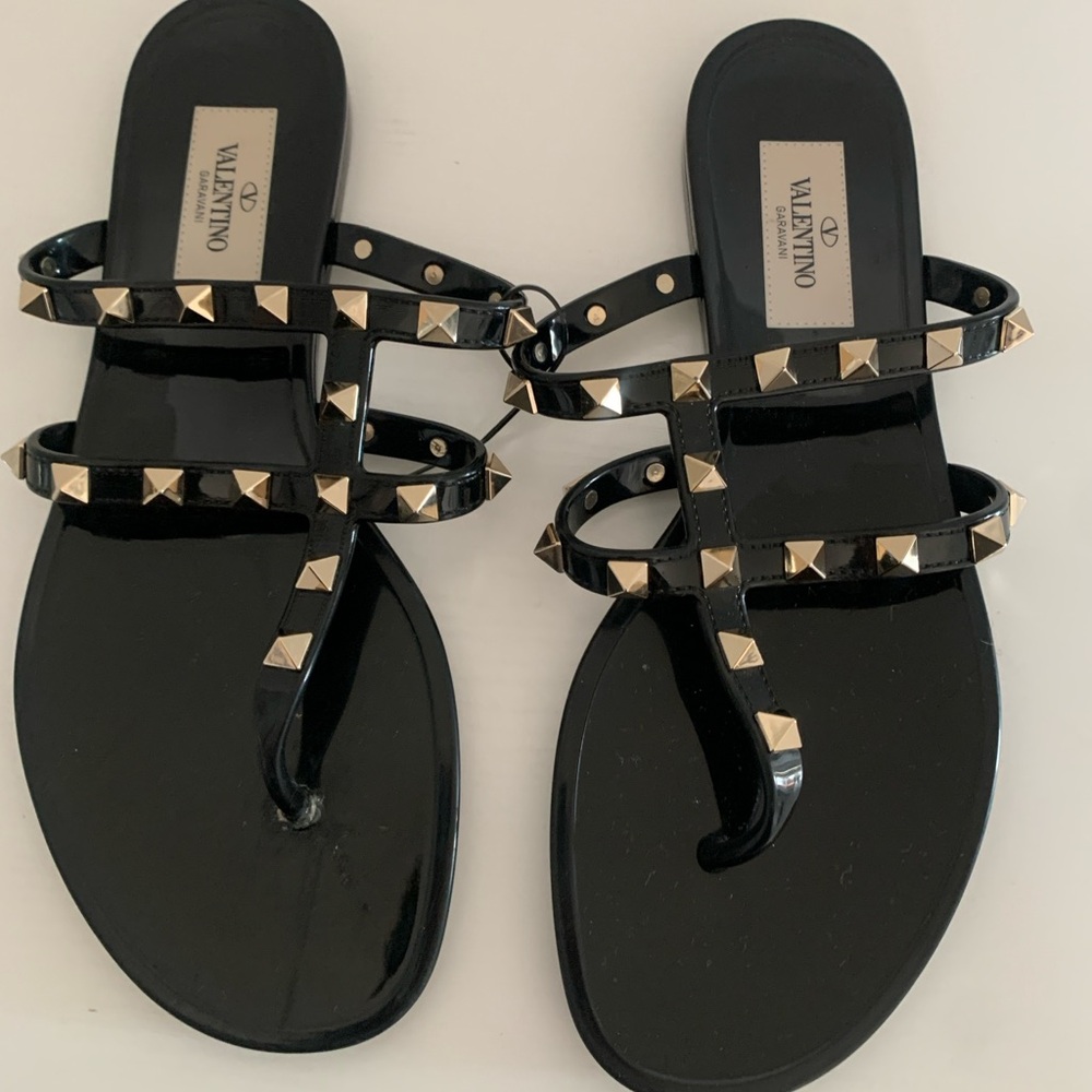 Valentino Garavani Black Studded Sandals